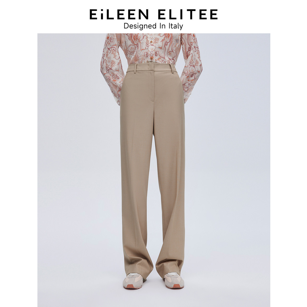朗姿欧洲EiLEEN ELITEE气质职业直筒阔腿裤子西裤春季新款西装裤