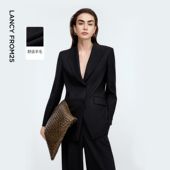 朗姿戗驳领气质收腰通勤西装 新款 高级感轻职场时尚 西服2025年秋季