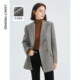 冬季 朗姿羊毛复古垫肩气质灰色西服外套高级感职业正装 设计感西装