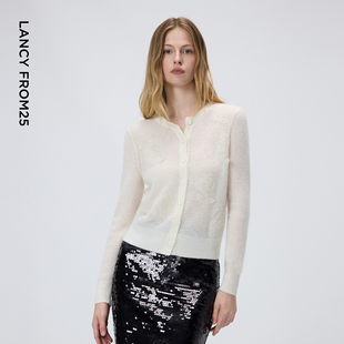 优雅气质2026年春季 针织开衫 朗姿设计感时尚 新款 艺术家联名