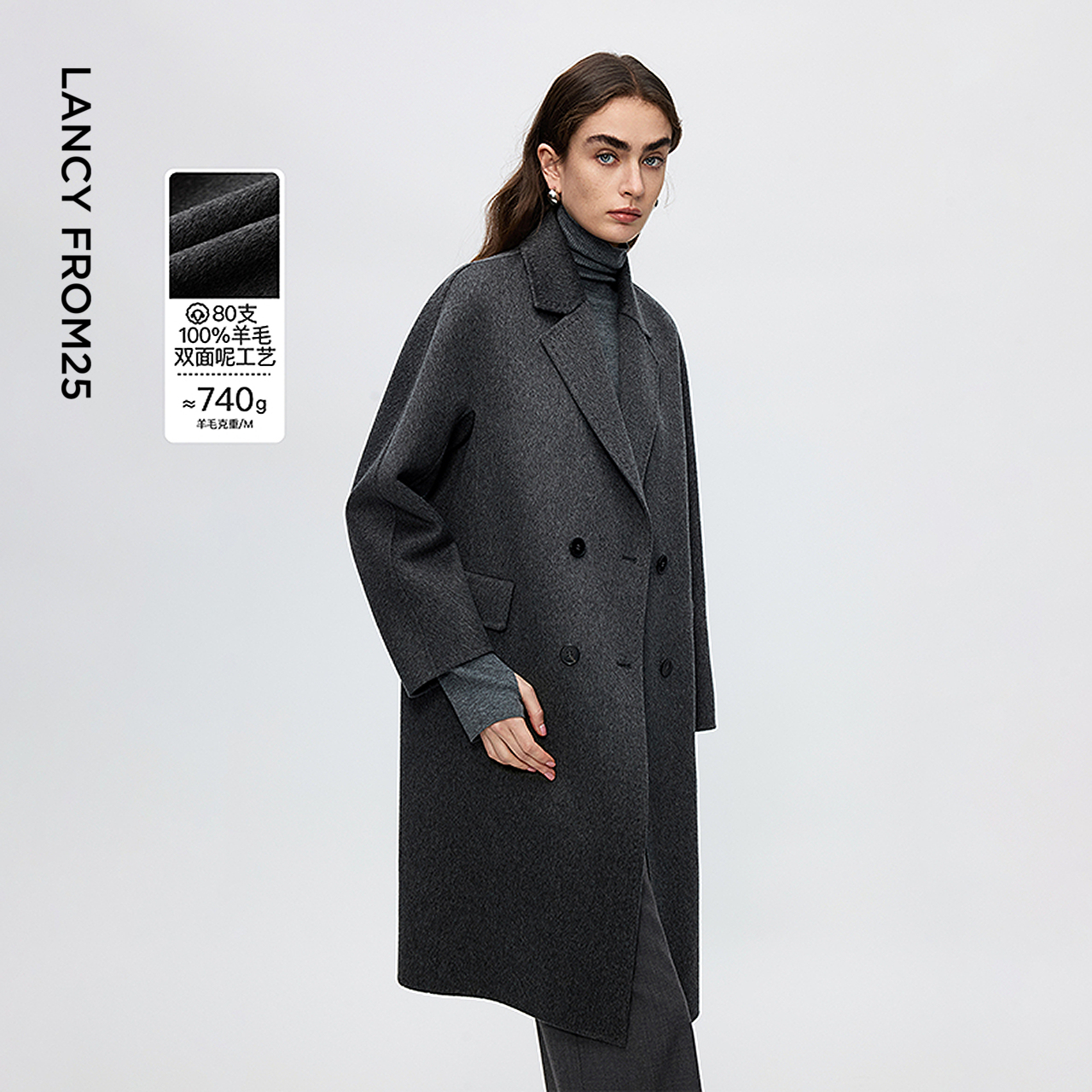 立领设计 一手长廓形 进口白鹅绒