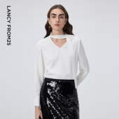 朗姿Basic衣橱 新款 明星同款 衬衫 上衣春季 法式 气质衬衣长袖 女