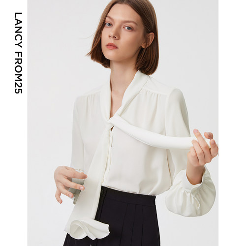 朗姿法式小众气质通勤衬衣