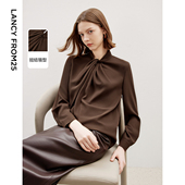 宫廷风高级感设计感气质洋气通勤衬衫 上衣时尚 秋季 朗姿法式 新款 女