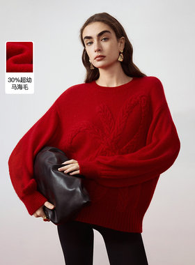 【MONEY HONG】朗姿复古立体绞花毛衣通勤毛针织衫2026年春季新款