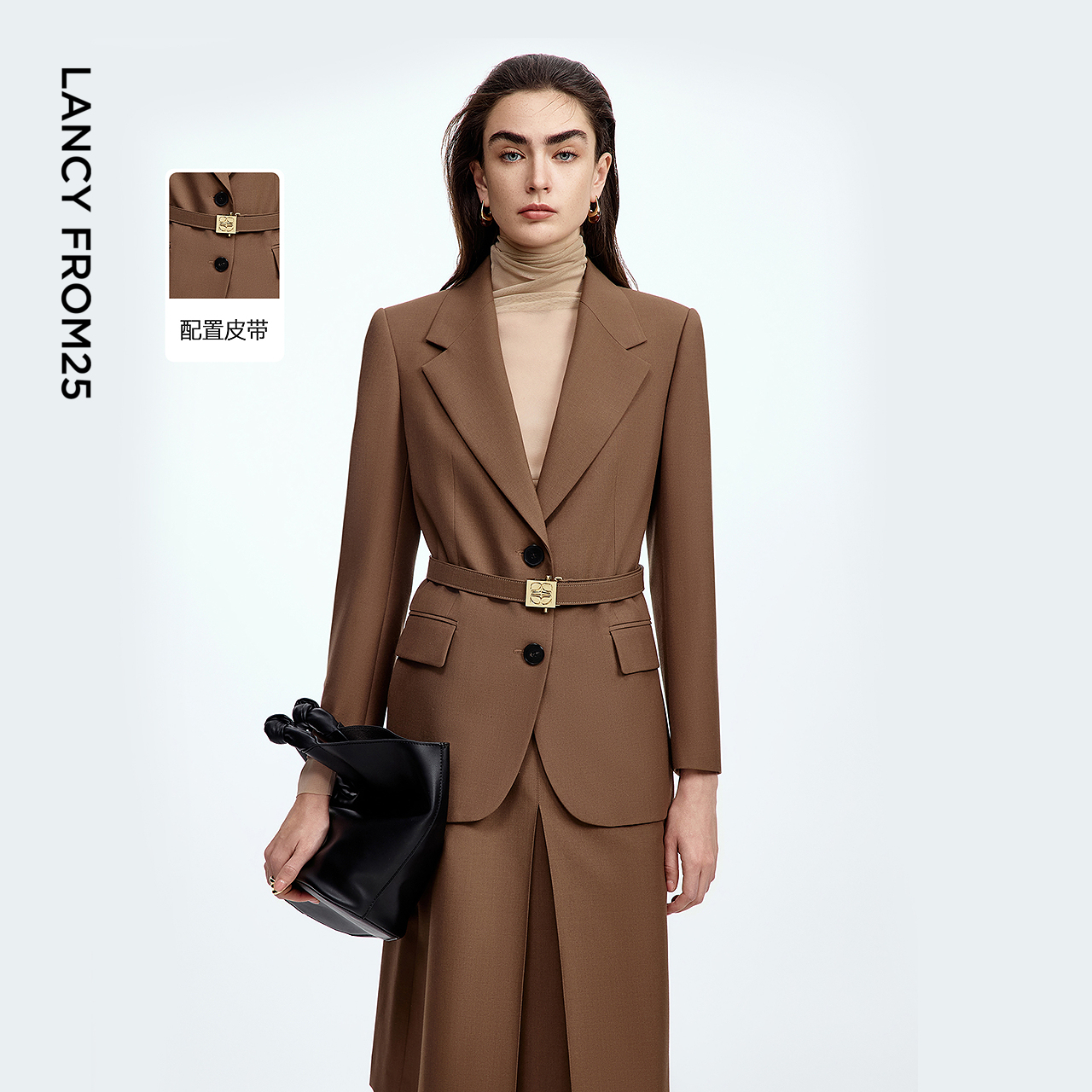 复古西装领 舒适羊毛 经典双袋