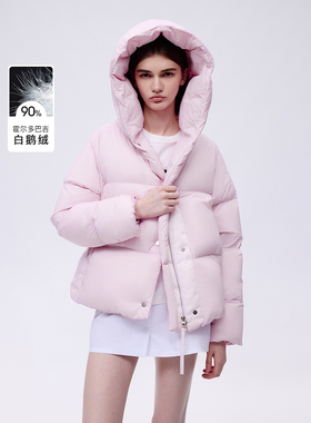 朗姿欧洲EiLEEN ELITEE霍尔多巴吉鹅绒连帽羽绒服2025年冬季新款