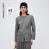 裤 朗姿设计感高端圆领西装 外套 子高级感气质轻职场西服2025年