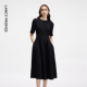 赫本风波点小黑裙女收腰高智连衣裙 小香风法式 朗姿Basic衣橱