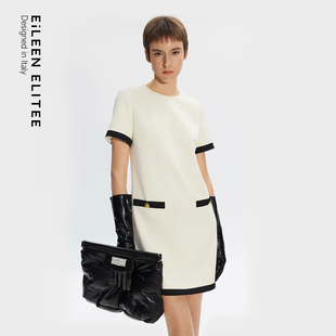 裙子女 新款 朗姿欧洲EiLEEN ELITEE二醋酸小香风连衣裙2025年夏季