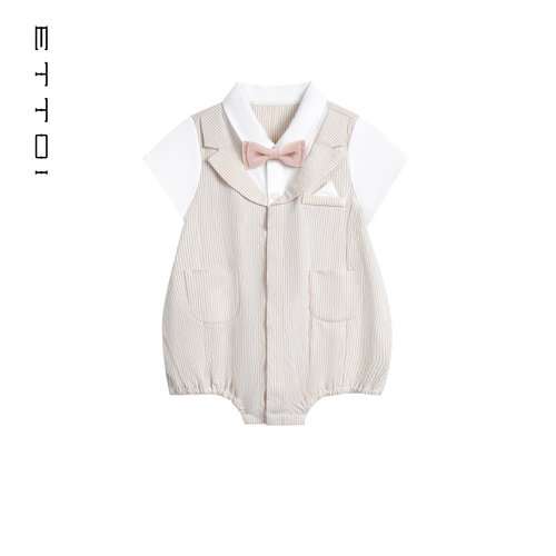 朗姿童装/ETTOI爱多娃新生婴儿连身衣男女童包屁爬服2026春季新款