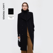 朗姿纯羊毛复古老钱风毛呢外套气质优雅呢子大衣2025年冬季 新款