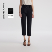 裤 职业气质正装 女夏季 新款 朗姿25醋酸法式 通勤百搭西装 黑色修身