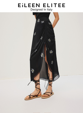 朗姿欧洲EiLEEN ELITEE法式浪漫印花设计感半身裙2024新款夏裙子