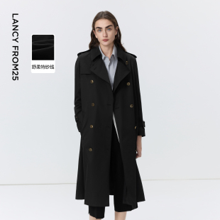 收腰正肩风衣高级感气质时尚 朗姿25复古法式 新款 外套女秋季 中长款
