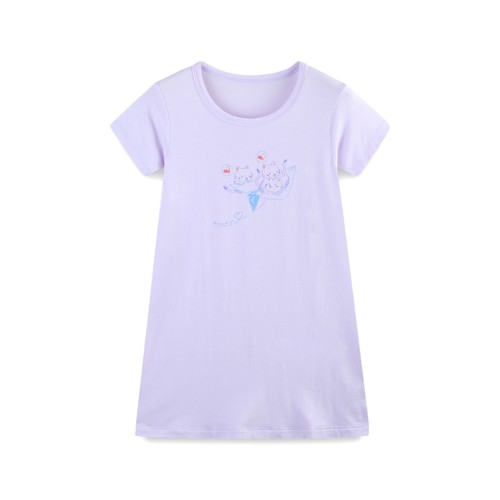 郡是莫代尔短袖睡裙柔软舒适