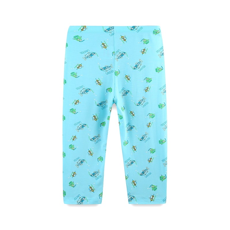 日本郡是GUNZE儿童内衣2023春夏款莫代尔男中大童九分家居裤睡裤