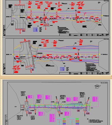 城市次干道道路综合管线 含燃气电力排管横断面给水通信CAD施工图