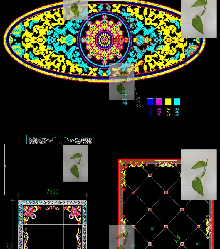 家装地面铺装cad图案花纹腰线角花cad水刀拼花cad模型设计素材