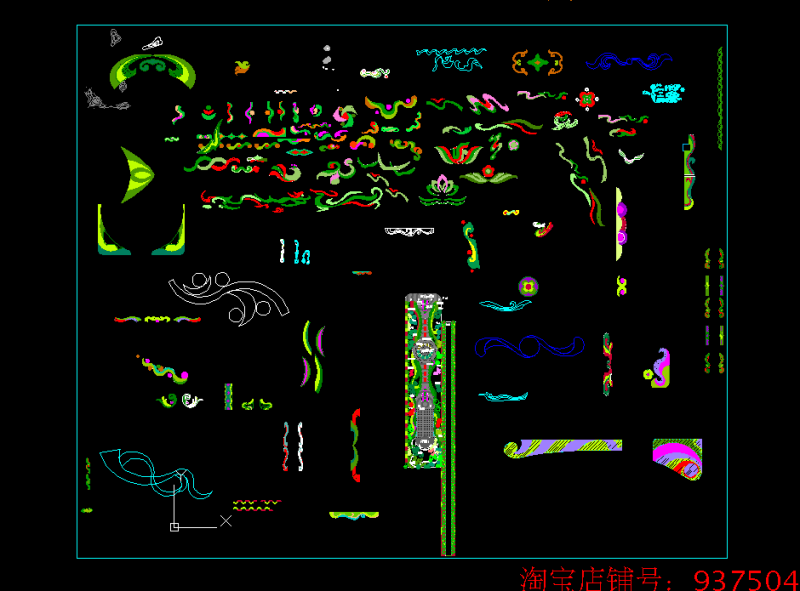 cad模纹花坛色带图样图案绿化模纹样式cad园林景观