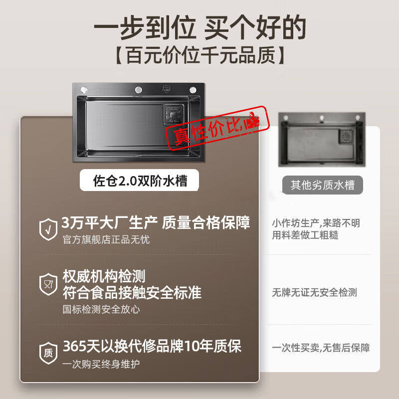 佐仓不锈钢水槽厨房洗菜池水盆一体盆洗碗淘菜盆台上盆大单槽怎么样,好用不?