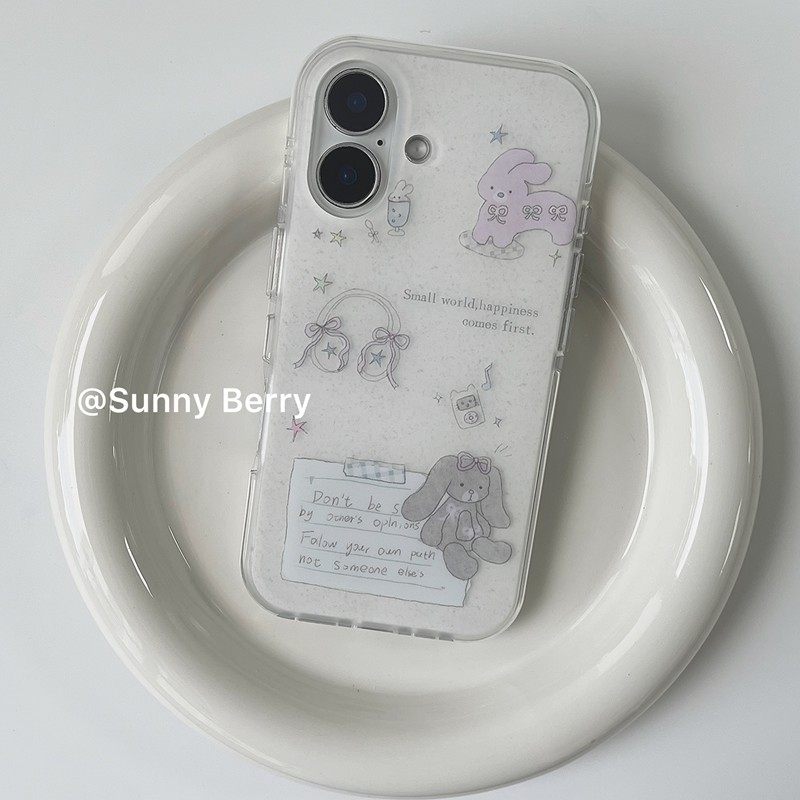 向日的浆果ins韩系小众软糯可爱灰粉兔子清新甜美少女适用苹果17