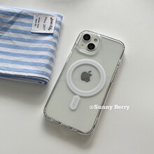 向日的浆果ins风简约高级亚克力透明磁吸适用苹果16proMax手机壳iphone15promax/14/13/12保护套防摔硬壳男女