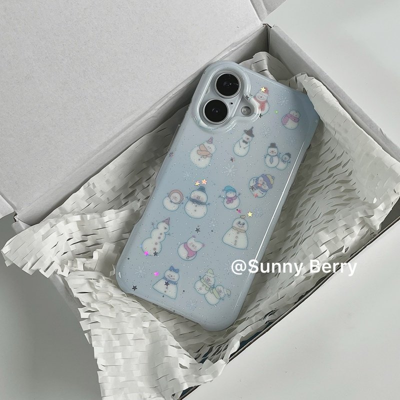 向日的浆果ins韩系小众冬季氛围蓝色治愈可爱雪人雪花适用苹果17pro手机壳iphone16promax/14/15保护套防摔,3C数码配件,手机保护套/壳,淘宝优惠券,粉丝福利购,淘宝优惠卷