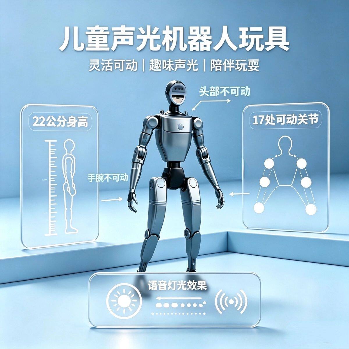 AI表白机器人声光可动玩偶摆件模型把玩桌面男孩玩具礼物