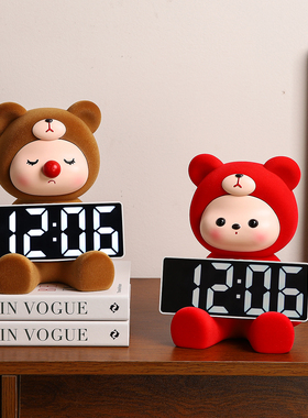 轻奢高档时钟摆件客厅家居玄关电视柜意式极简小众高级感软装饰品