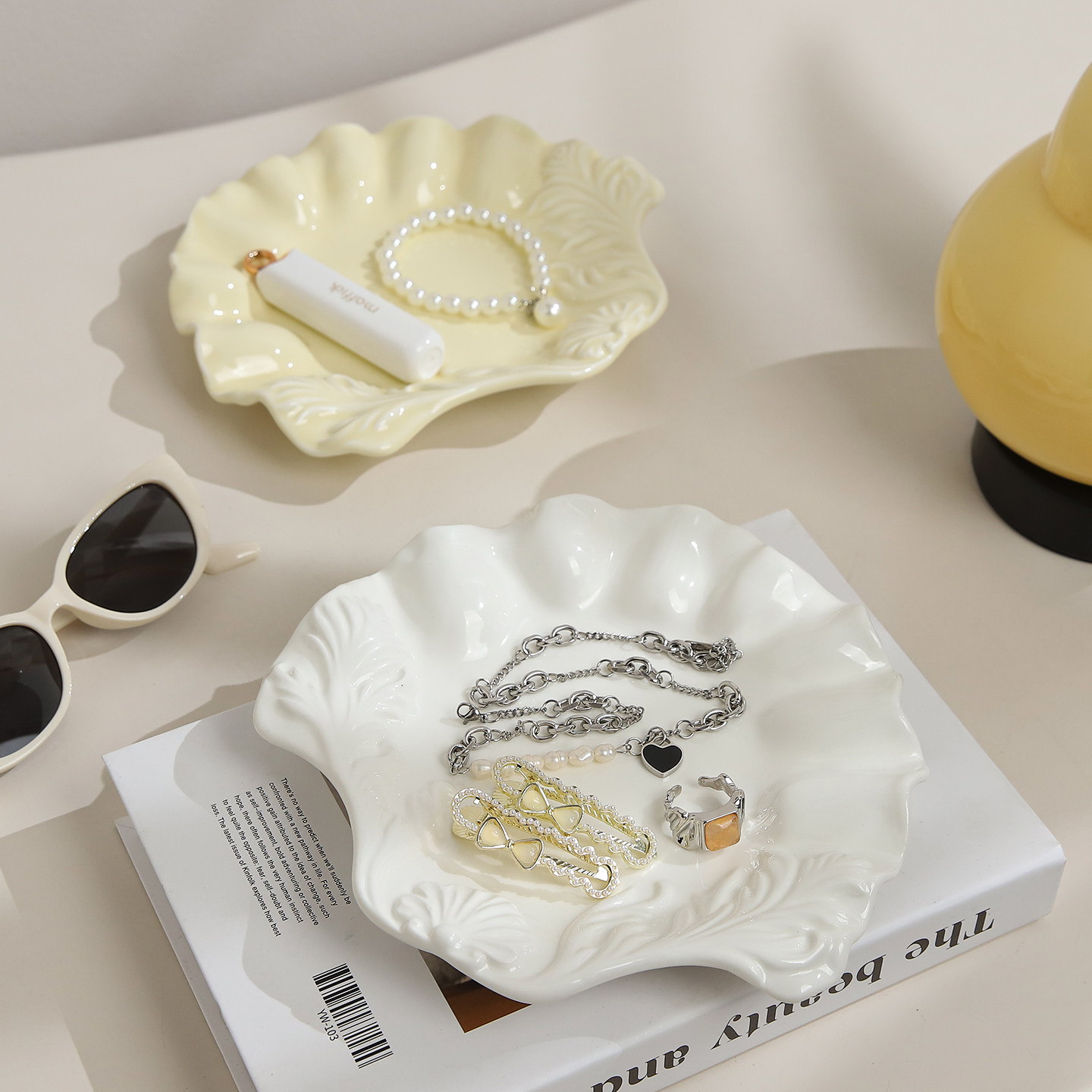 法式轻奢香水香薰蜡烛托盘桌面装饰摆件高级感小众首饰收纳置物盘,家居饰品,香薰托盘,淘宝优惠券,粉丝福利购,淘宝优惠卷