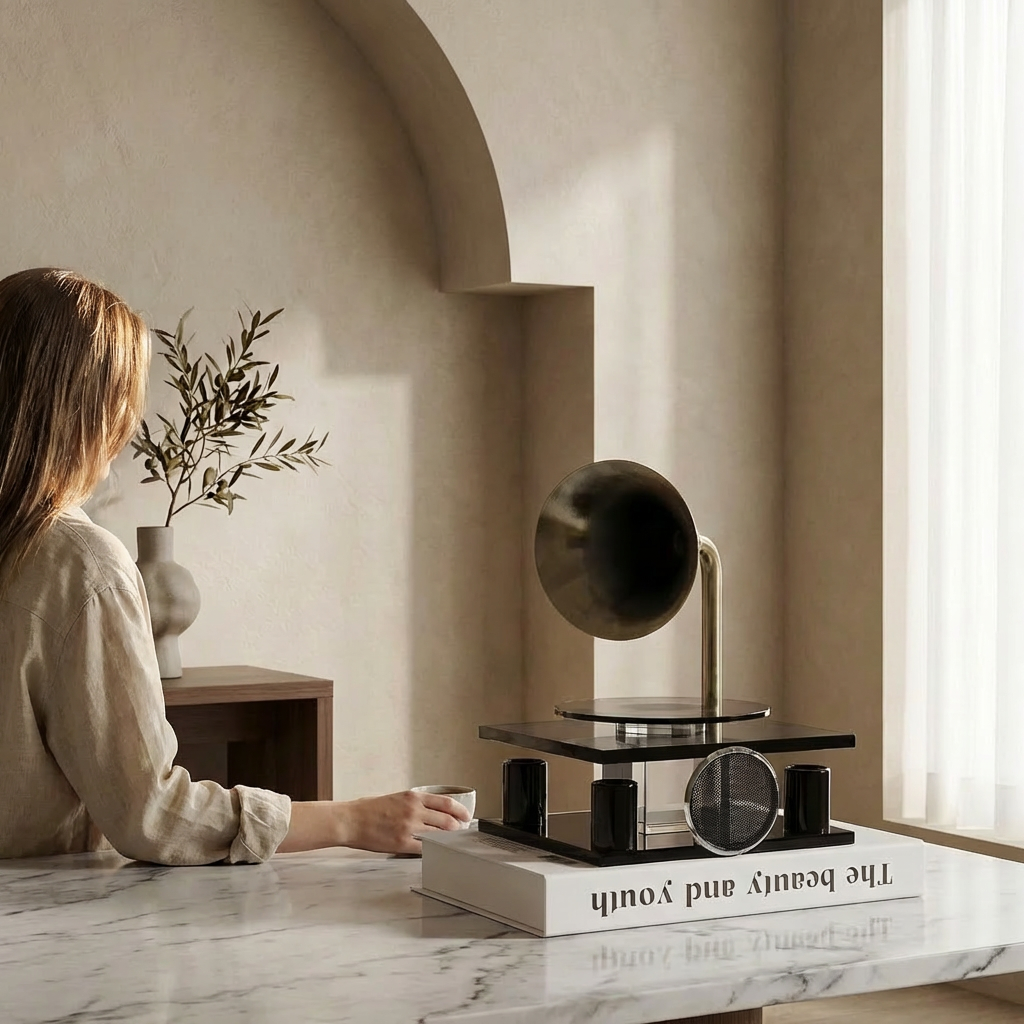 留声机意式极简餐边电视酒柜装饰品摆件高级感小众客厅氛围感好物,家居饰品,装饰摆件,淘宝优惠券,粉丝福利购,淘宝优惠卷