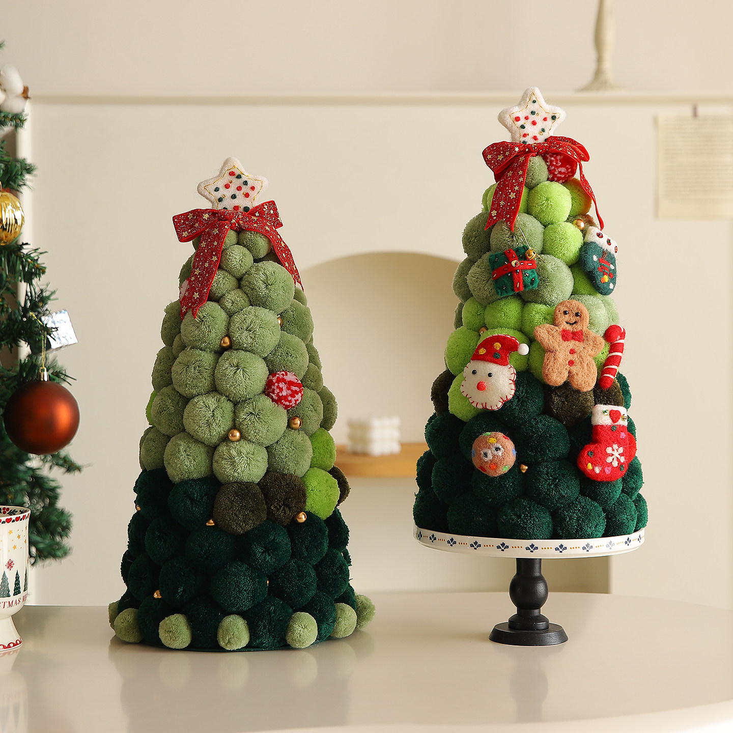 圣诞节毛球圣诞树小型diy客厅家居电视餐边柜装饰摆件高级感小众,家居饰品,装饰摆件,淘宝优惠券,粉丝福利购,淘宝优惠卷