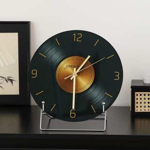 复古黑胶唱片桌面时钟摆件电视机柜装饰品改造房间小物件家居好物