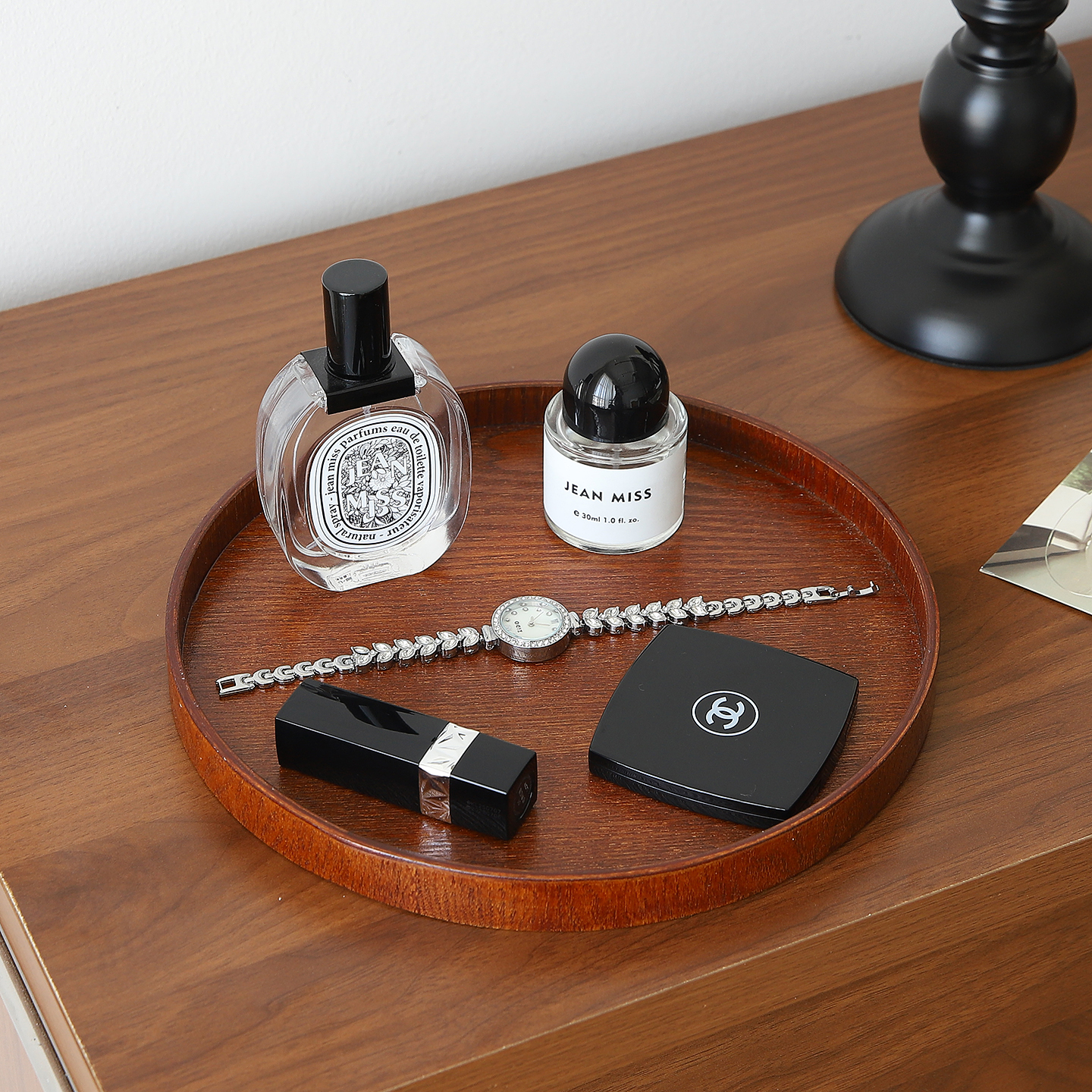 复古香水香薰中古风托盘摆件高级感桌面首饰化妆品玄关钥匙收纳盘