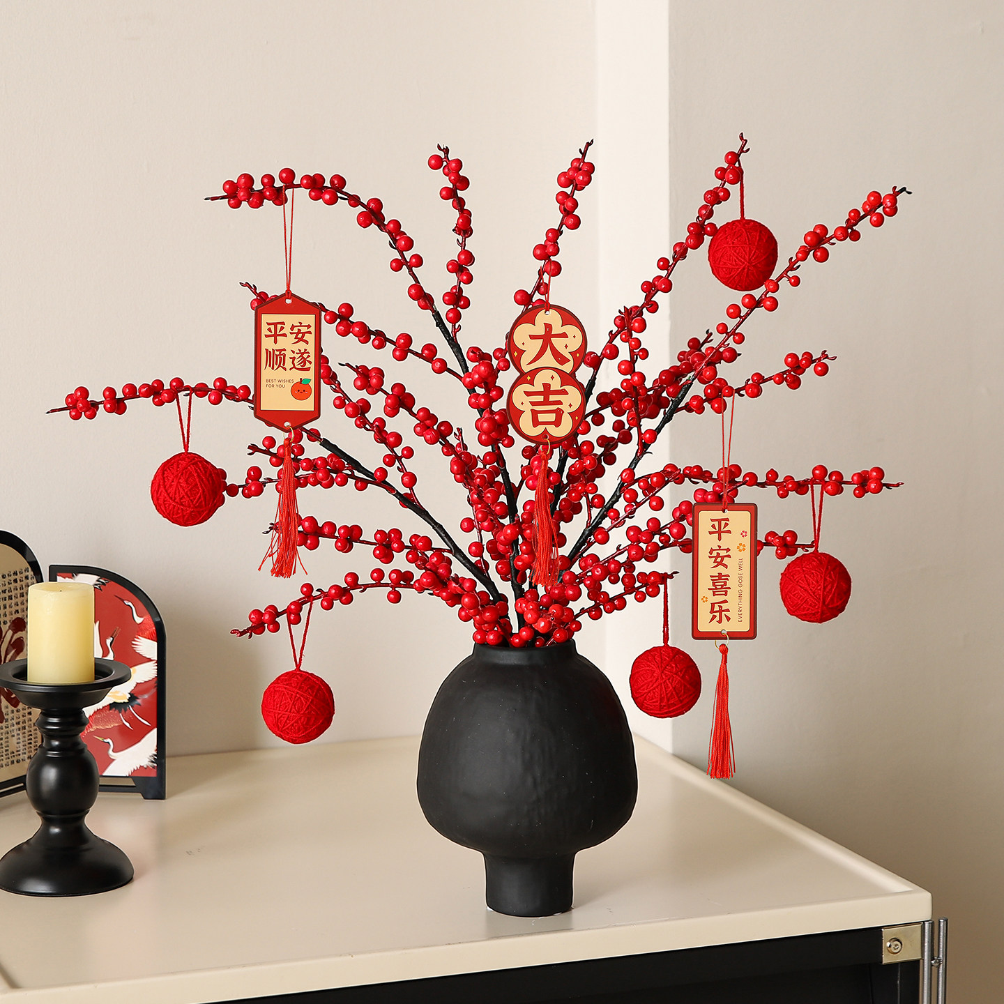 复古陶瓷花瓶桌面摆件中古风店铺橱窗民宿迎新年宵花装饰氛围布置,家居饰品,装饰摆件,淘宝优惠券,粉丝福利购,淘宝优惠卷