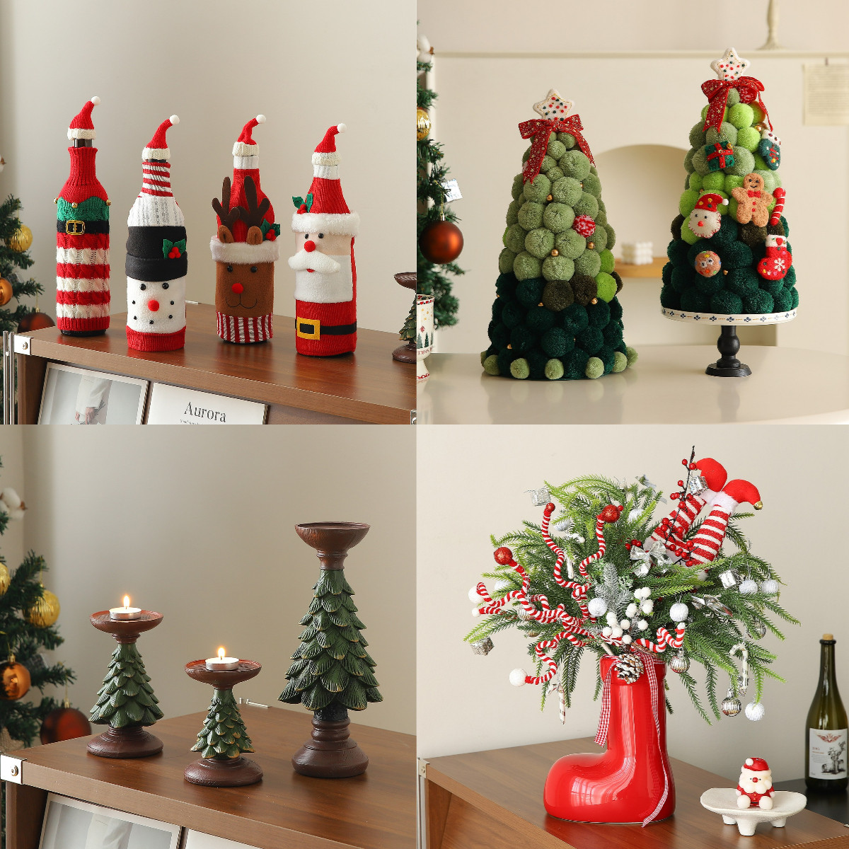 圣诞节日主题场景氛围布置christmas装饰圣诞树摆件店铺橱窗摆设