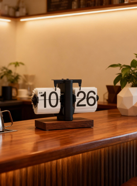 中古风翻页时钟咖啡店铺装饰品橱窗氛围感意式极简摆件高级感小众