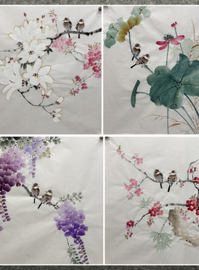 50X50厘米装饰国画玄关字画纯手绘三尺斗方花鸟画精品宣纸画芯02