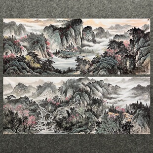 8墨锦轩福地雅居国画纯手绘小六尺山水画一帆风顺AL6031011-21