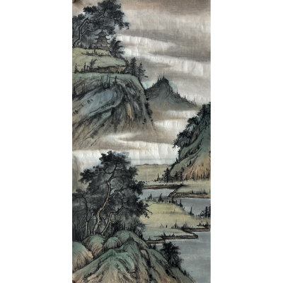特别尺寸处理画 国画酒店纯手绘四尺山水画斗方字画AD6011821-50