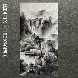 8墨锦轩中堂精品国画纯手绘水墨大六尺山水画福地雅居AG4111101