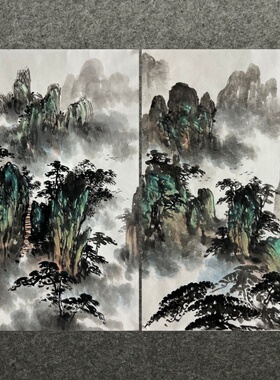 68X45CM中堂装饰国画纯手绘四尺三开山水画福地雅居AE6072401-20