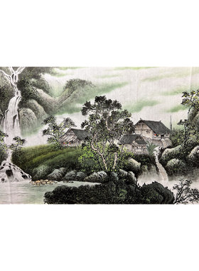 136X68CM纯手绘四尺山水画芯靠山招财客厅办公室国画AF5030116-20