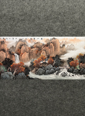 8墨锦轩客厅精品国画纯手绘酒店字画小六尺山水画秋景AK4200201-5