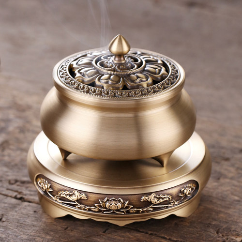 纯铜家用室内熏香炉仿古供佛