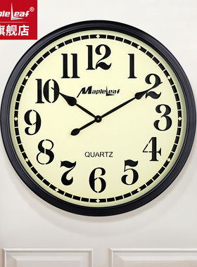 客厅超大号钟表实木特大圆形简约装饰挂钟家用1米定制时钟挂件