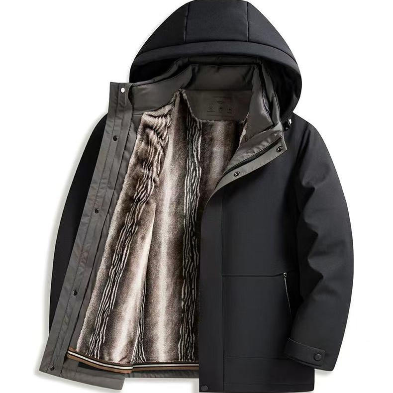 0度以下BI买！内胆可拆雪兰貂内搭保暖羽绒外套男连帽羽绒服#Y16