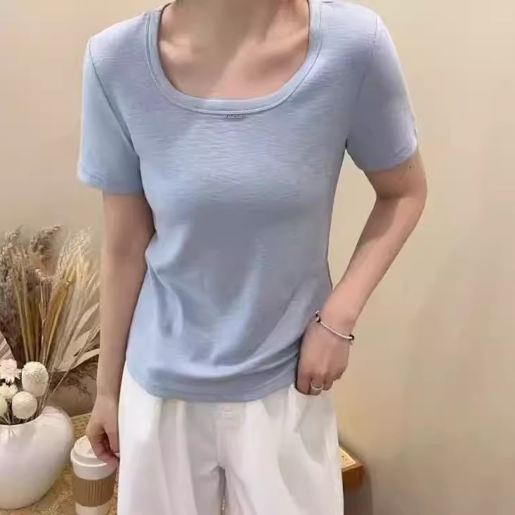 2025春夏女士上衣简约纯色短袖T恤女-2601