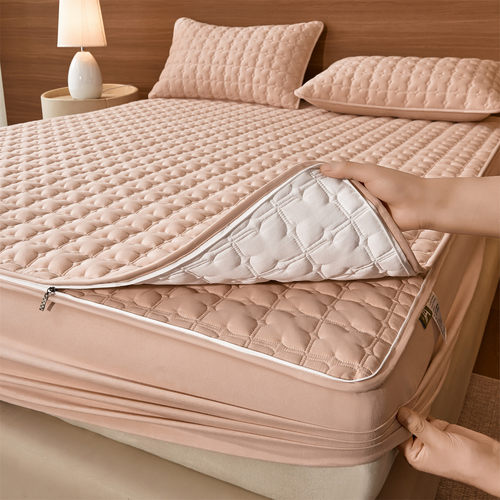 双面可拆洗夹棉床笠单件四季通用席梦思床垫保护罩全包床罩单枕套